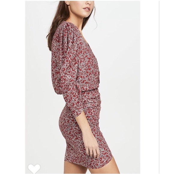 ba&sh Crystal Mini Dress in Cranberry Floral - Picture 3 of 16